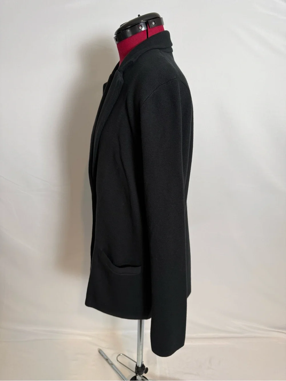 NWT J Crew Schoolboy Sweater/Blazer Women's Size Large Black One-Button Closure